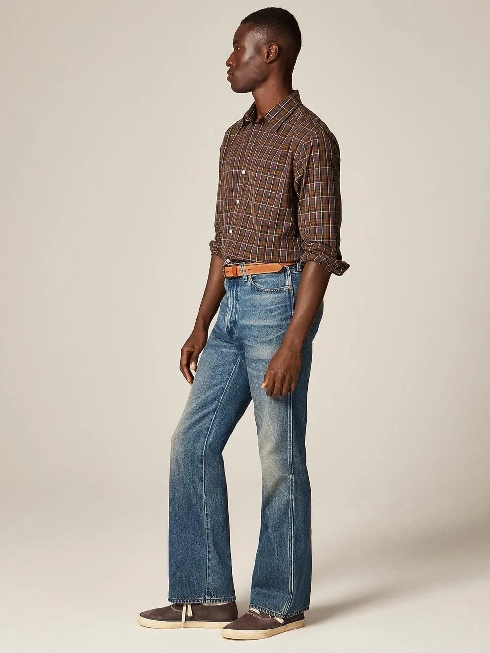 J. Crew Bootcut creased jean in vintage medium wash Size 34 $188 CN149